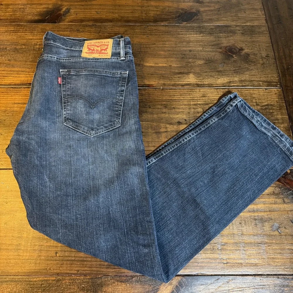 Levi's 505 Regular Fit Jeans Men's 36x32 Blue Denim Straight Leg